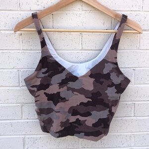 Lululemon align pink & grey camo print lined sports bra Size: 8/10